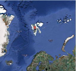 Map of Svalbard, Norway